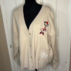 Disney Women's Mini Mouse Cream Cardigan
